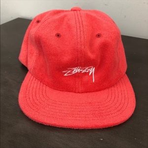 Light red Stüssy terry cloth adjustable hat